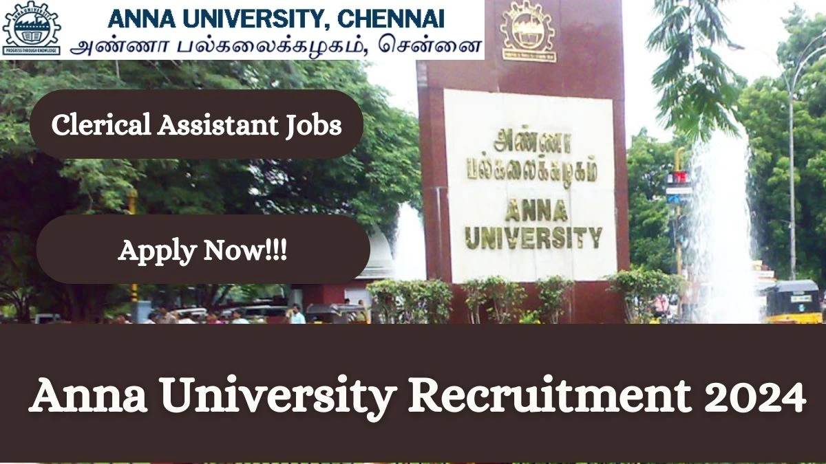 Anna University Recruitment 2024: Check Vacancies for Clerical Assistant Job Notification, Apply Online