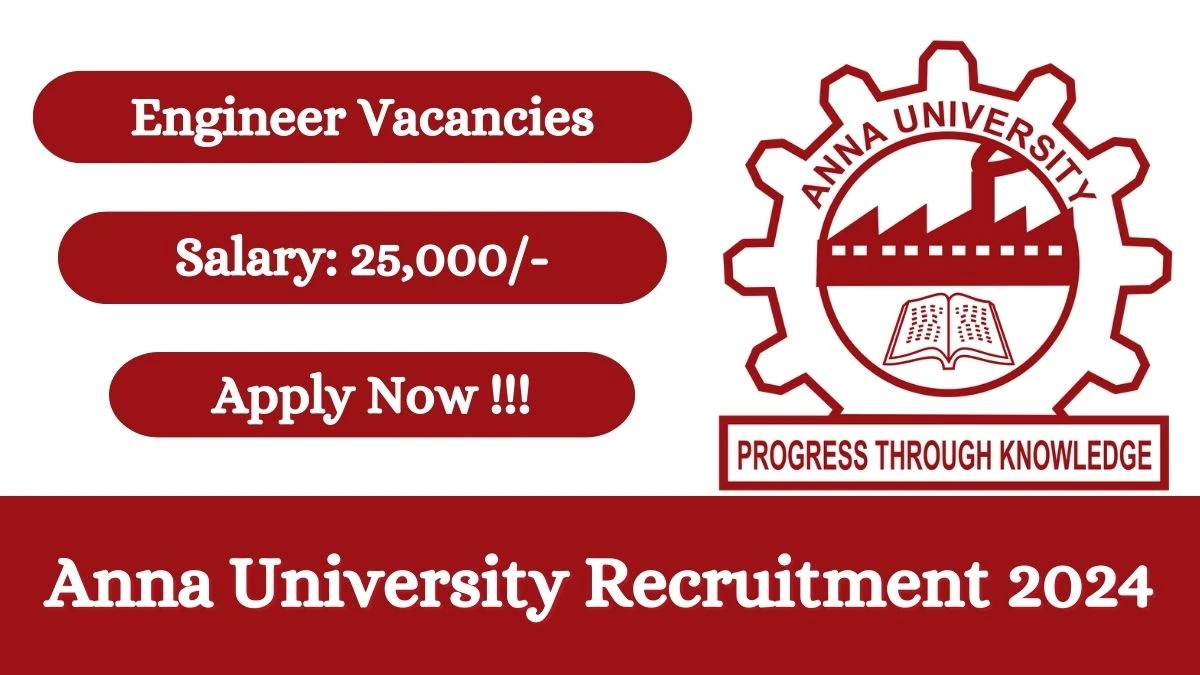 Anna University Recruitment 2024: Check Vacancies for Engineer Job Notification, Apply Online