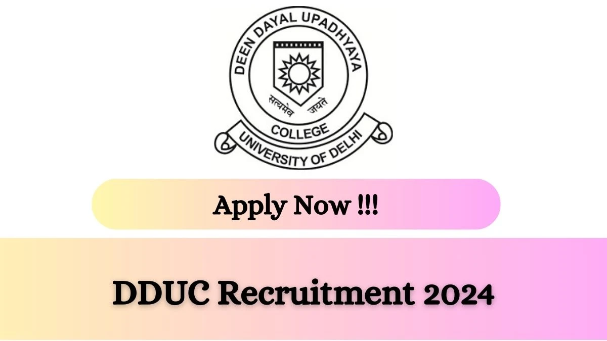 DDUC Recruitment 2024: Check Vacancies for Junior Research Fellow Job Notification, Apply Online