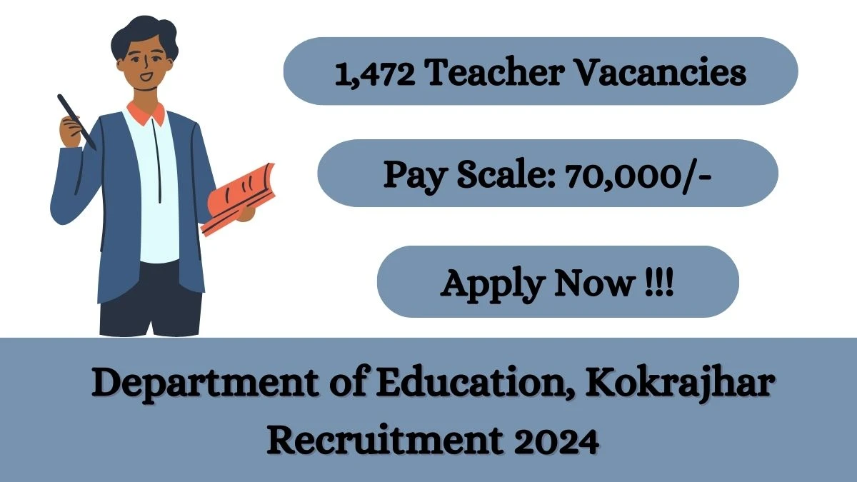 Department of Education, Kokrajhar Recruitment 2024: Check Vacancies for 1,472 Post Graduate Teacher Job Notification, Apply Online