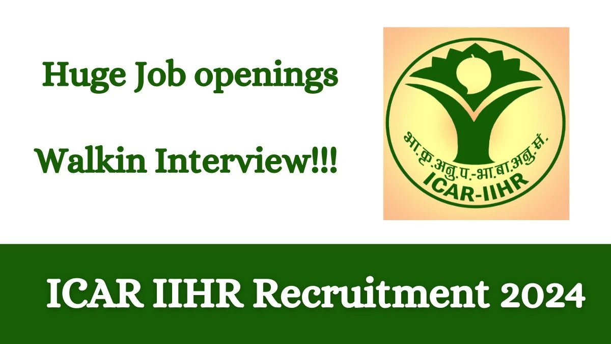 ICAR IIHR Recruitment 2024: Check Vacancies for Project Fellow Job Notification, Apply Online