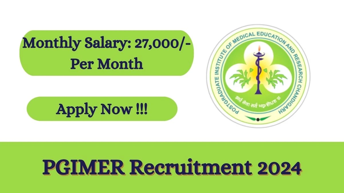 PGIMER Recruitment 2024: Check Vacancies for Junior Research Assistant Job Notification, Apply Online