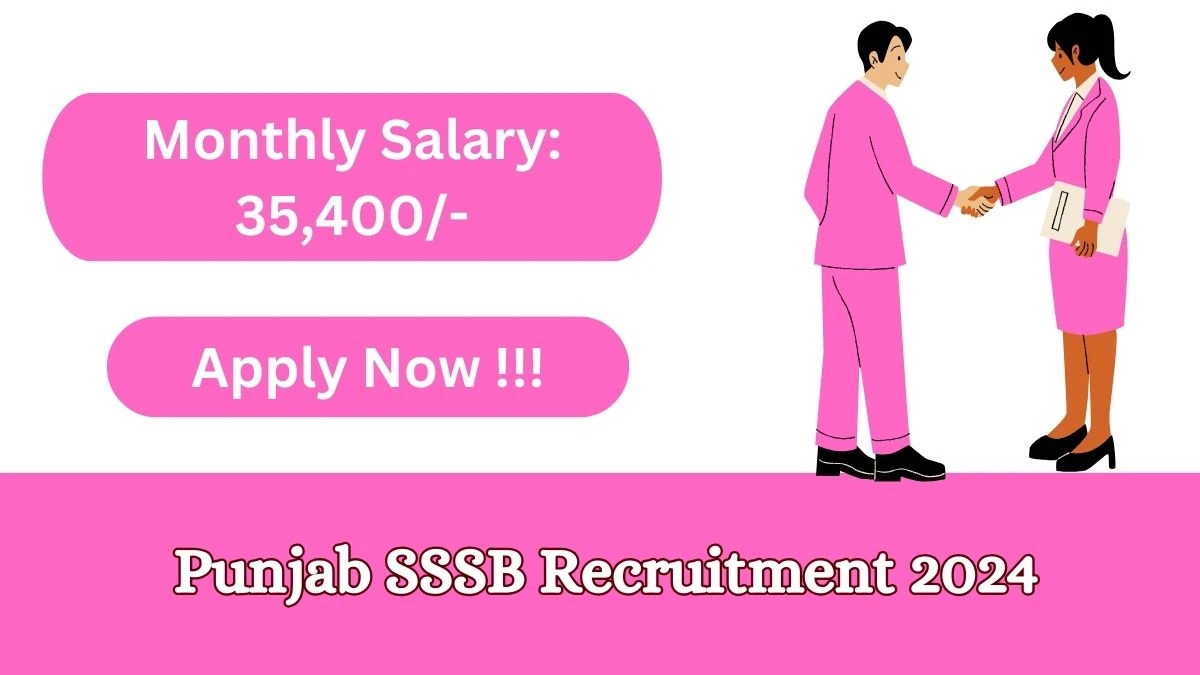 Punjab SSSB Recruitment 2024: Check Vacancies for Technical Assistant, District Technical Coordinator Job Notification, Apply Online