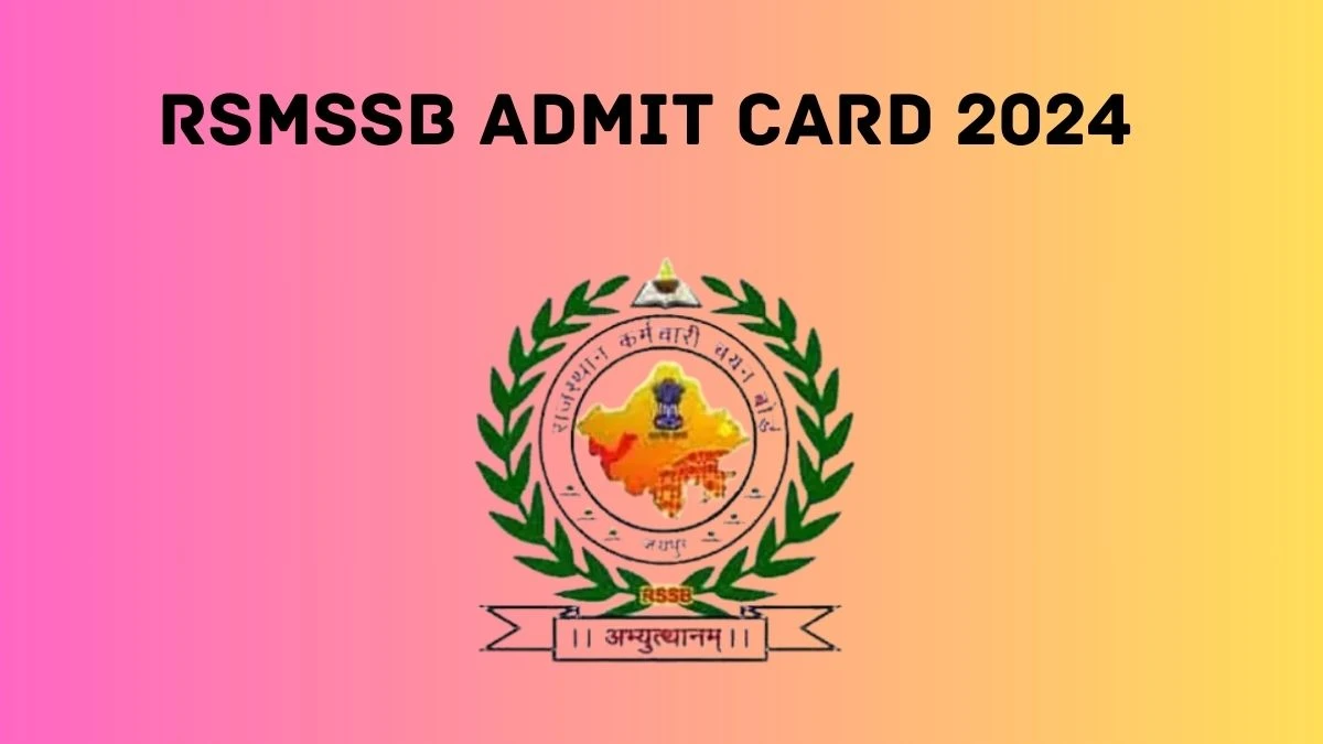 RSMSSB Admit Card 2024 For Computor released Check and Download Hall Ticket, Exam Date @ rsmssb.rajasthan.gov.in - 29 Feb 2024