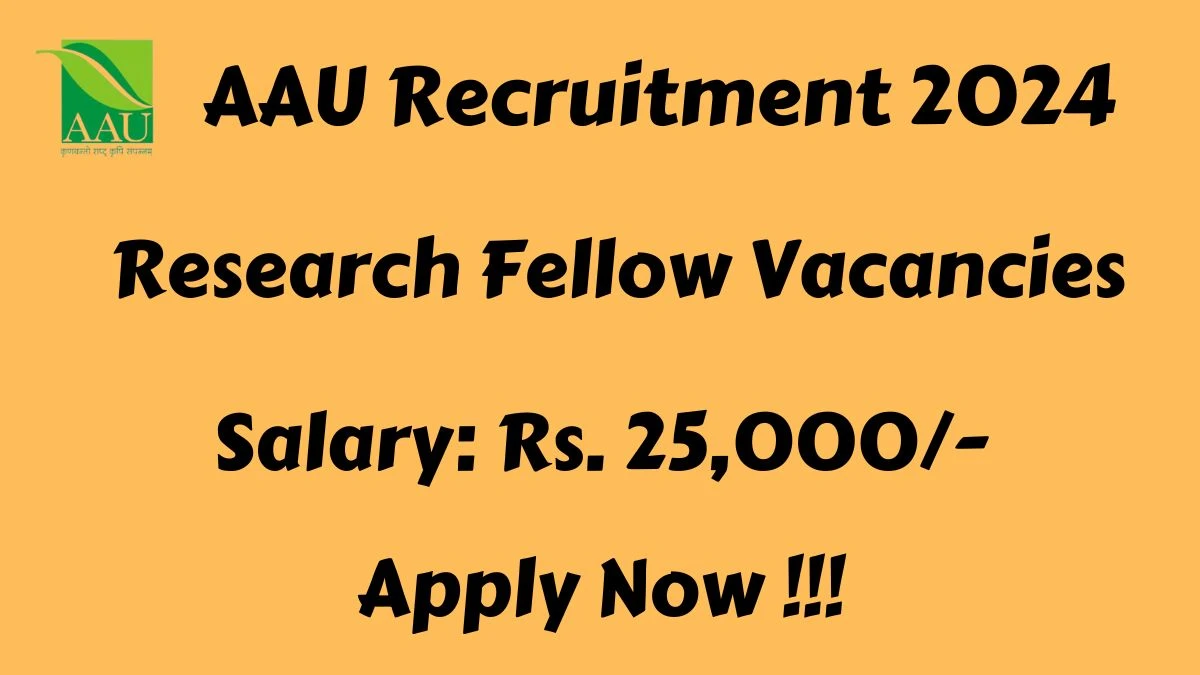 AAU Recruitment 2024: Check Vacancies for Research Fellow Job Notification
