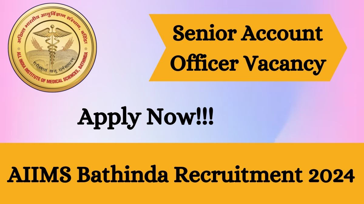 AIIMS Bathinda Recruitment 2024: Check Vacancies for Senior Account Officer Job Notification