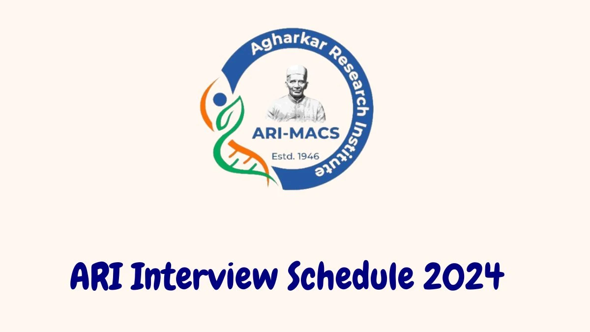 ARI Interview Schedule 2024 (out) Check 16-04-2024 for  Project Assistant Posts at aripune.org - 25 March 2024