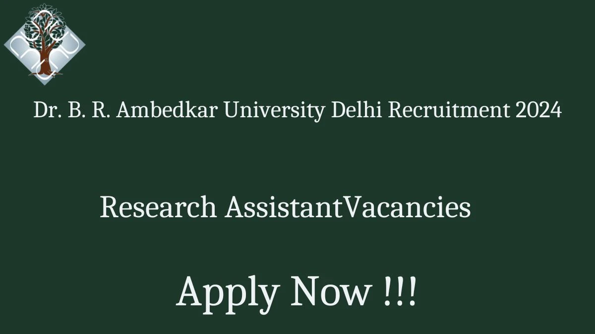 Dr. B. R. Ambedkar University Delhi Recruitment 2024 Notification for Research Assistant Vacancy 1 posts at aud.delhi.gov.in