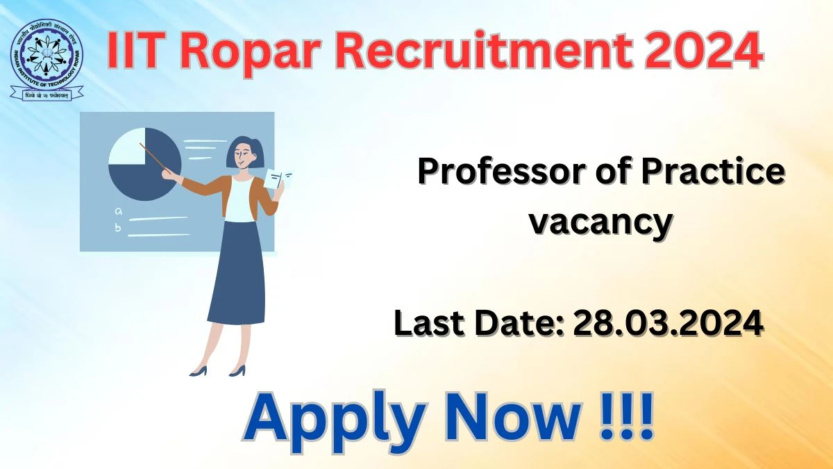 IIT Ropar Recruitment 2024: Check Vacancies for Professor of Practice Job Notification, Apply Online