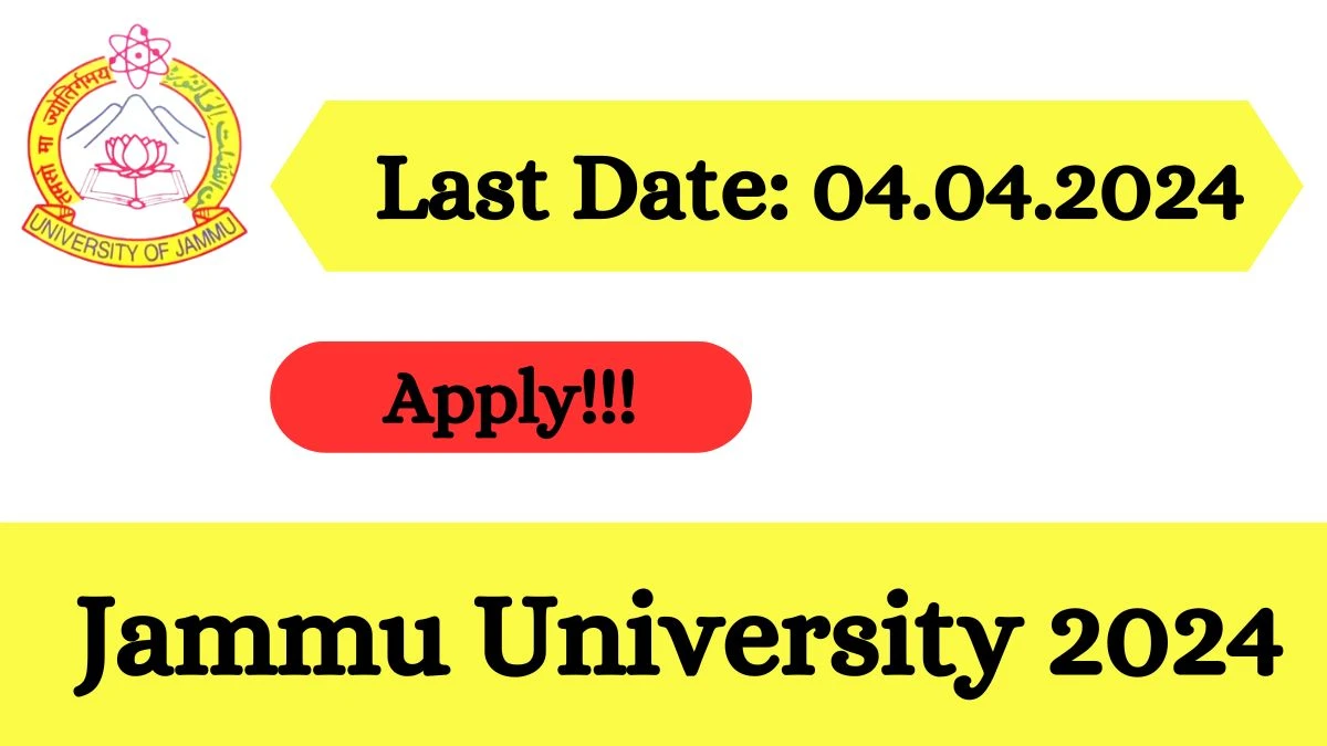 Jammu University 2024: Check Vacancies for Data Entry Operator, Junior Assistant, More Job Notification, Apply Online