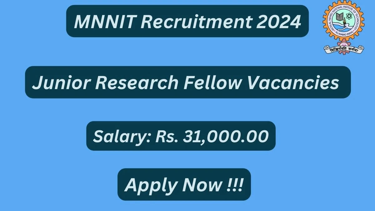 MNNIT Recruitment 2024 Notification for Junior Research Fellow Vacancy 1 posts at mnnit.ac.in