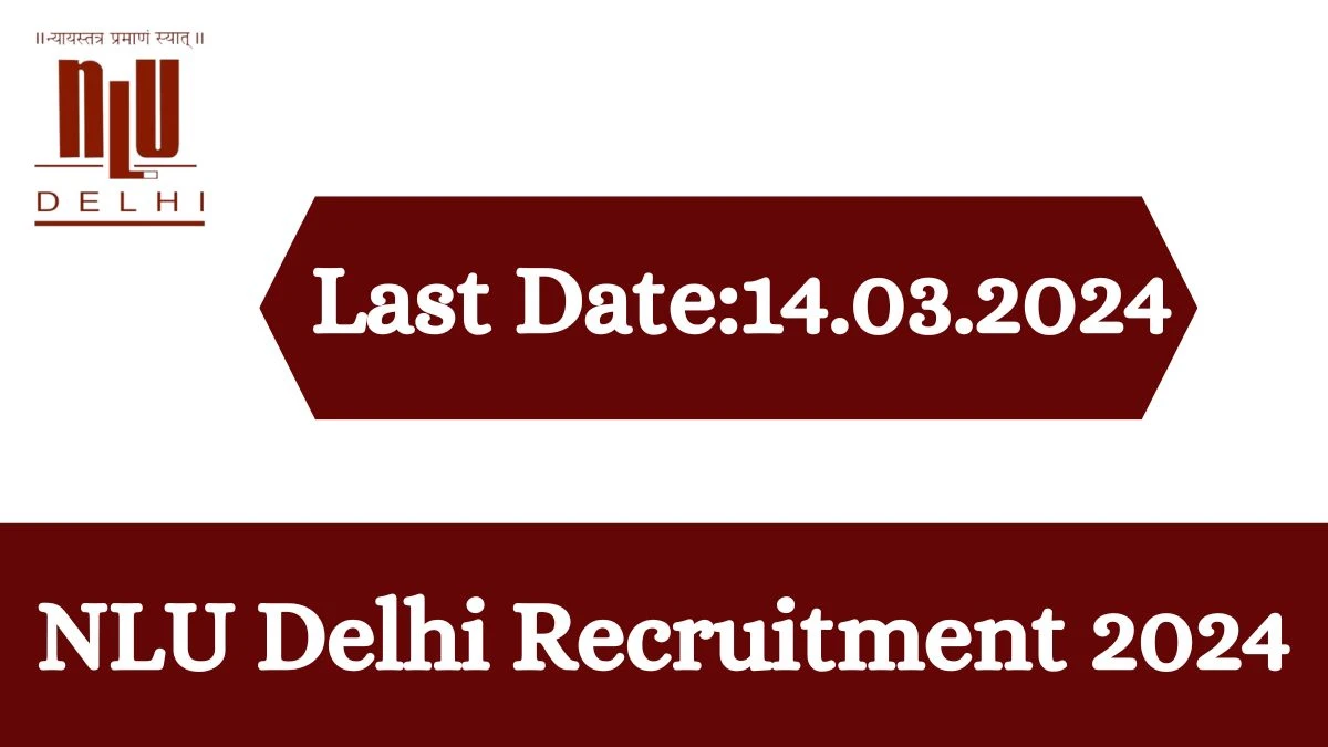 NLU Delhi Recruitment 2024: Check Vacancies for Academic Fellow Job Notification, Apply