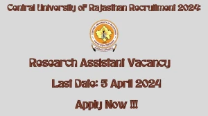 Central University of Rajasthan Recruitment 2024: Check Vacancies for Research Assistant Job Notification