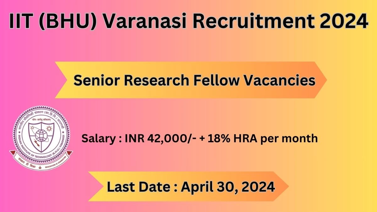 IIT (BHU) Varanasi Recruitment 2024 Notification for Senior Research Fellow Vacancy 01 posts at iitbhu.ac.in
