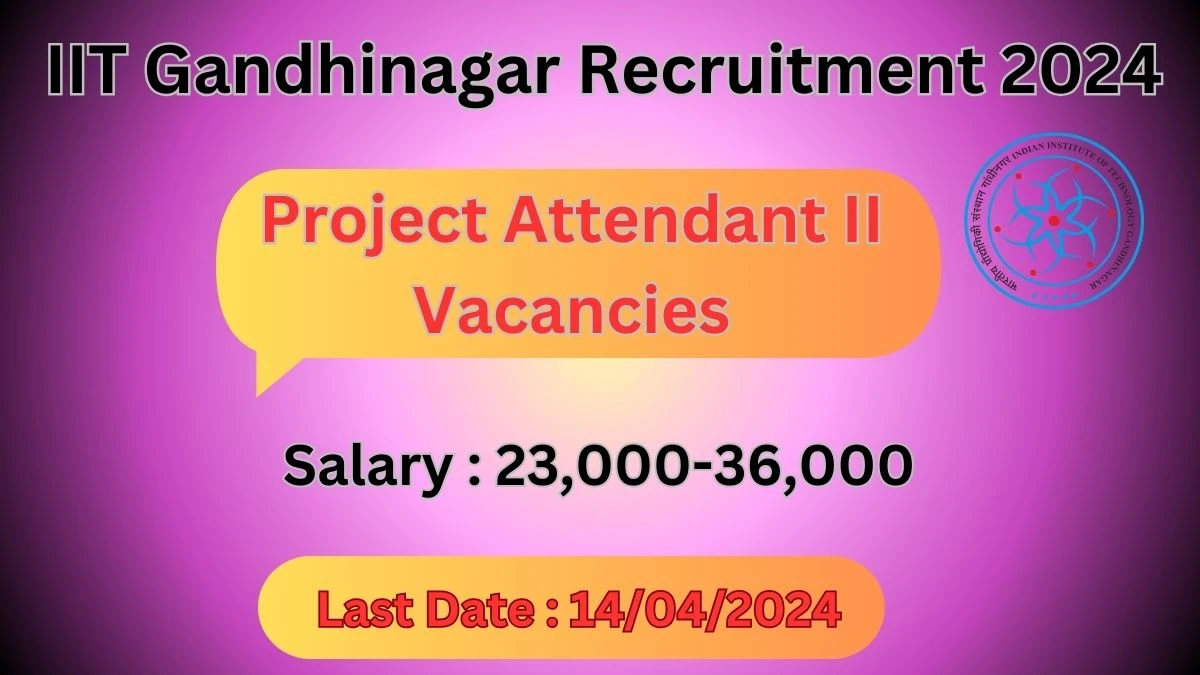 IIT Gandhinagar Recruitment 2024 Notification for Project Attendant II Vacancy 05 posts at iitgn.ac.in