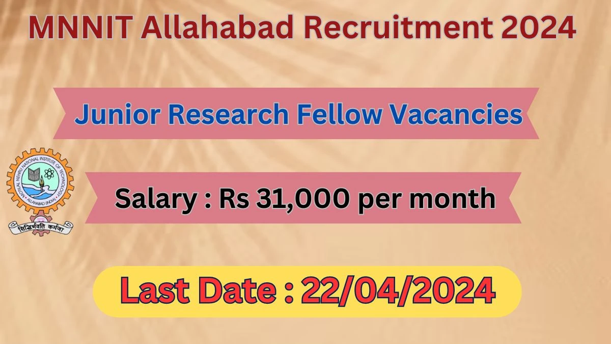 MNNIT Allahabad Recruitment 2024 Notification for Junior Research Fellow Vacancy 01 posts at mnnit.ac.in