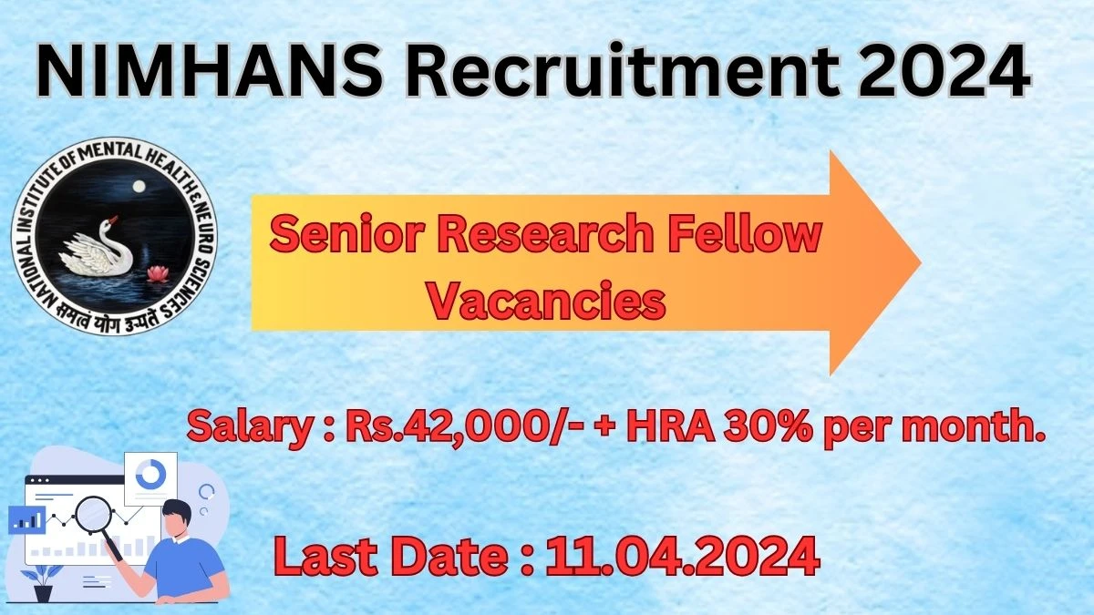 NIMHANS Recruitment 2024 Notification for Senior Research Fellow Vacancy 01 posts at nimhans.ac.in