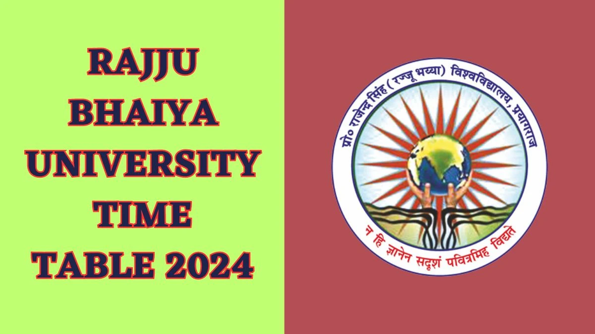 Rajju Bhaiya University Time Table 2024 prsuniv.ac.in Check To Download UG, PG Exam Dates,Details Here - 04 Apr 2024