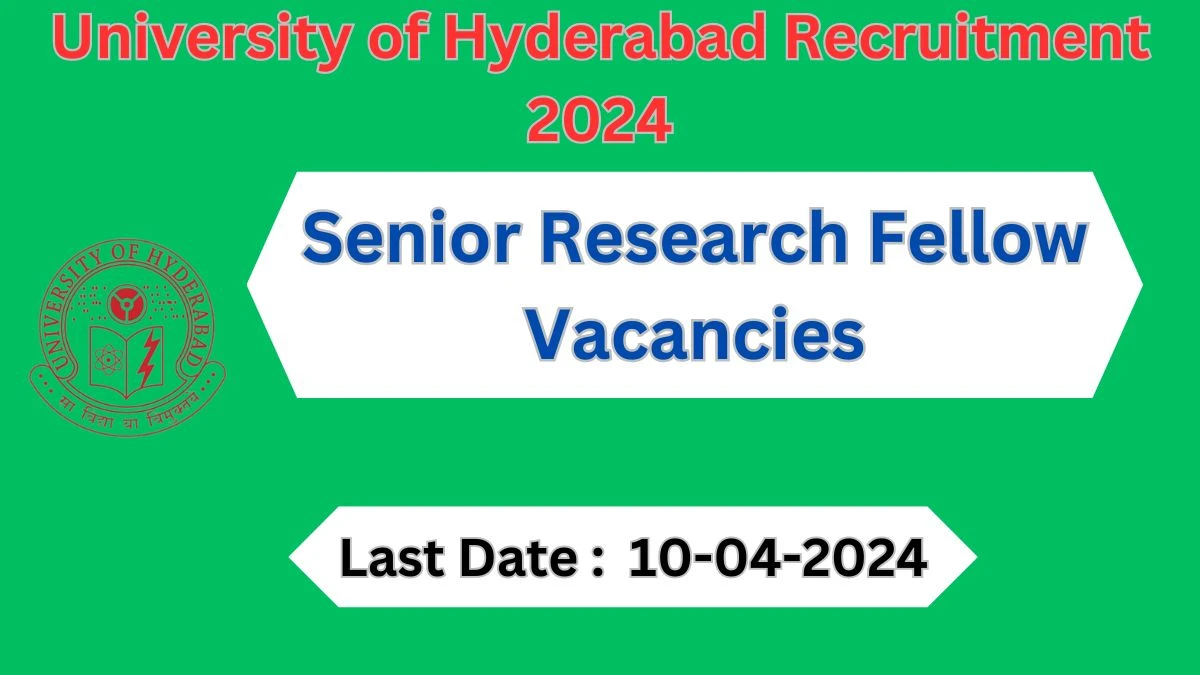 University of Hyderabad Recruitment 2024: Check Vacancies for Senior Research Fellow Job Notification, Apply Online