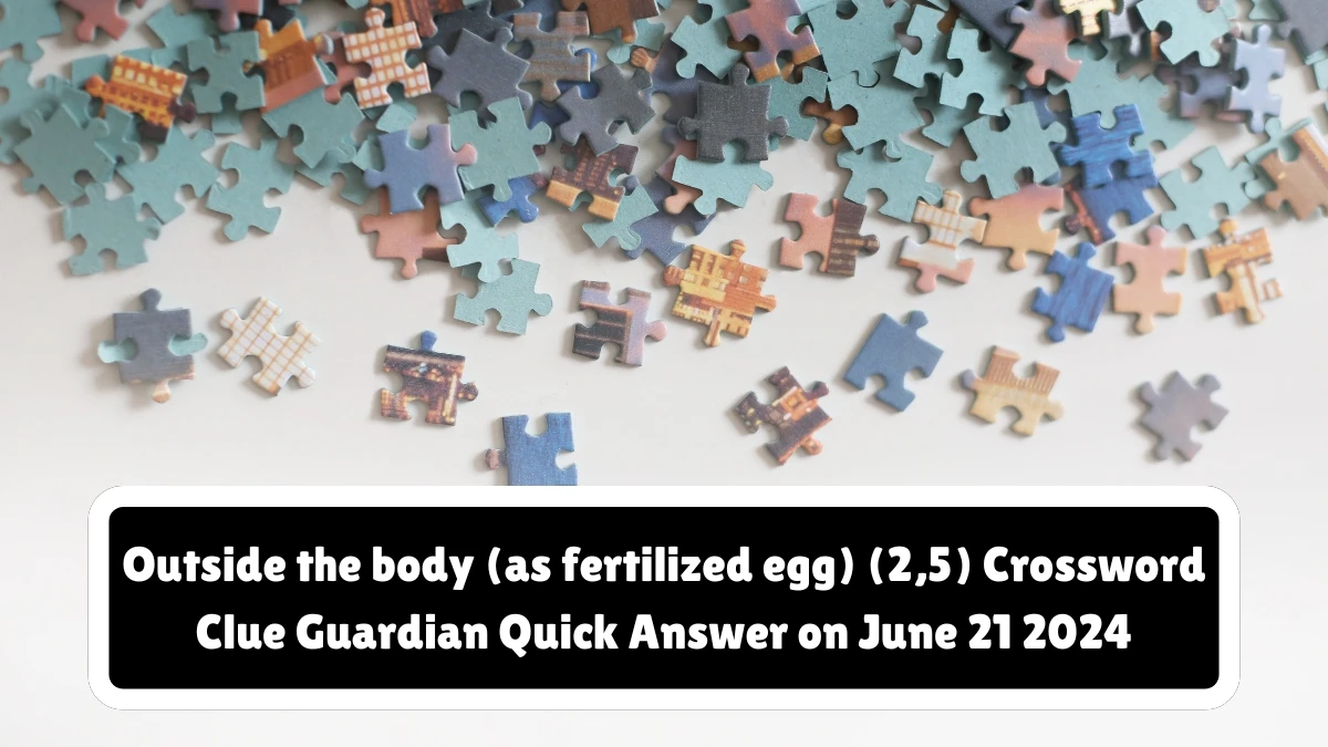 Outside the body (as fertilized egg) (2,5)​ Crossword Clue Guardian Quick Answer on June 21 2024