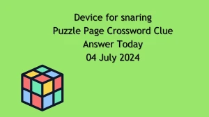 Device for snaring Crossword Clue Puzzle Page Answer