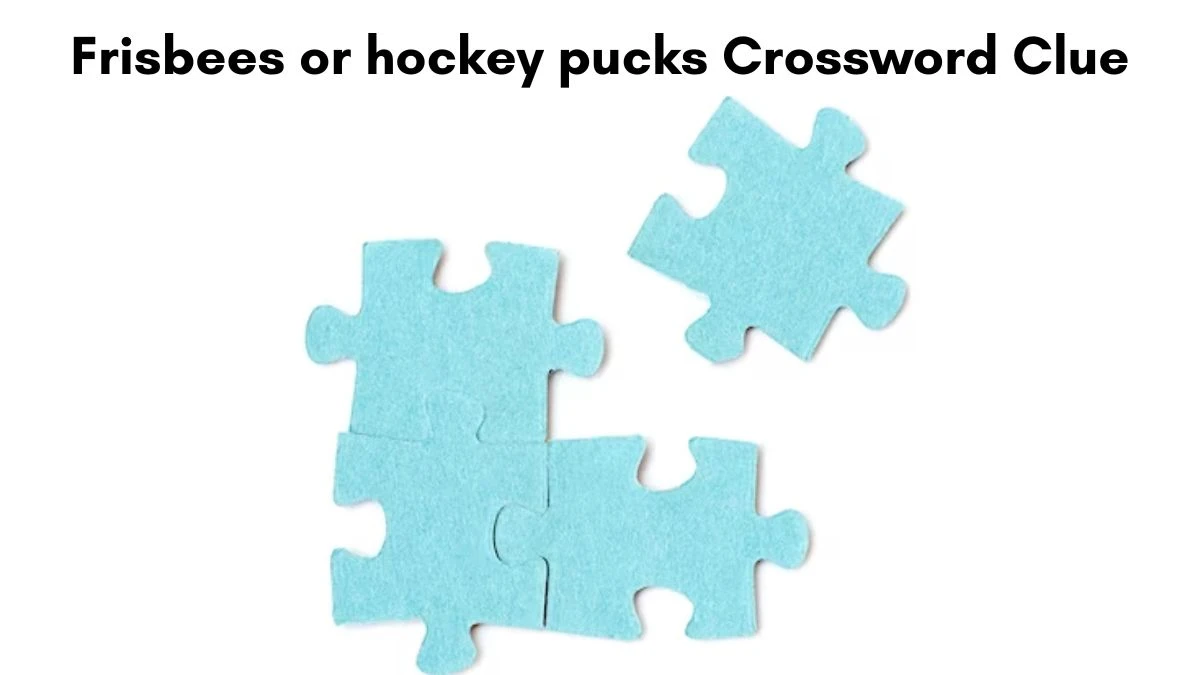 Frisbees or hockey pucks Crossword Clue