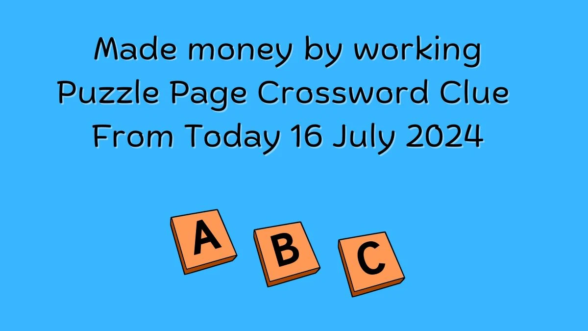 Made money by working Puzzle Page