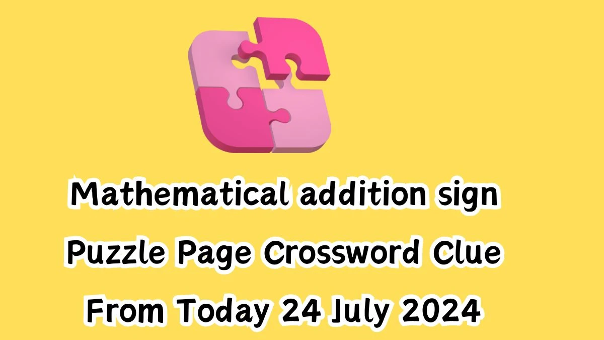 Mathematical addition sign Puzzle Page