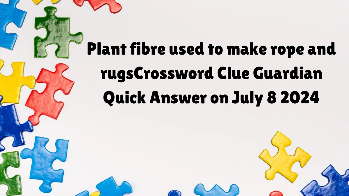 Plant fibre used to make rope and rugs Crossword Clue