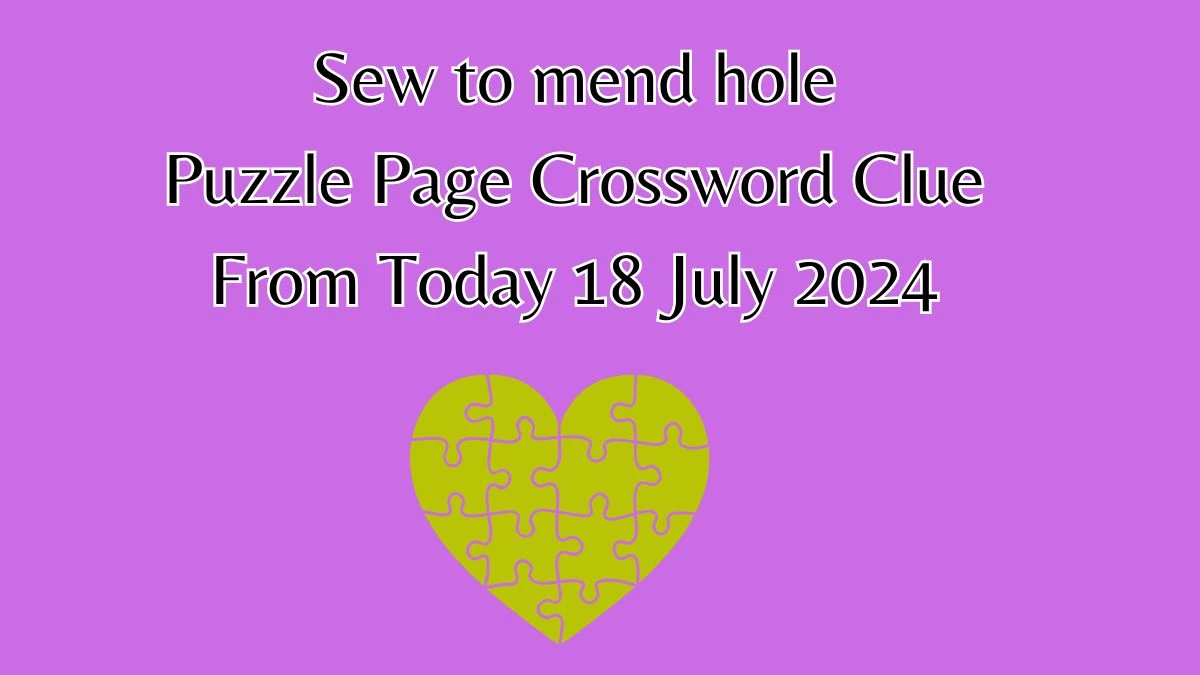 Sew to mend hole Puzzle Page