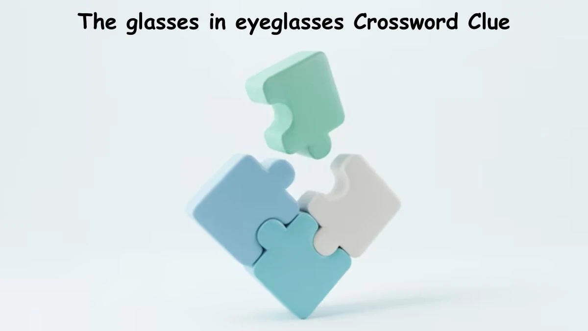 The glasses in eyeglasses Crossword Clue