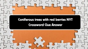 Coniferous trees with red berries NYT Crossword Clue