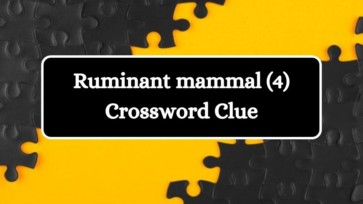 Ruminant mammal (4) Crossword Clue