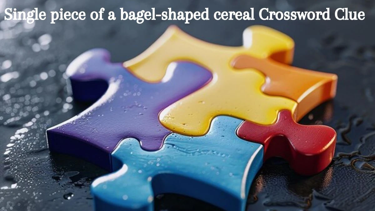 Single piece of a bagel-shaped cereal