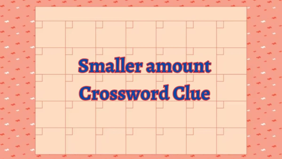 Smaller amount Crossword Clue