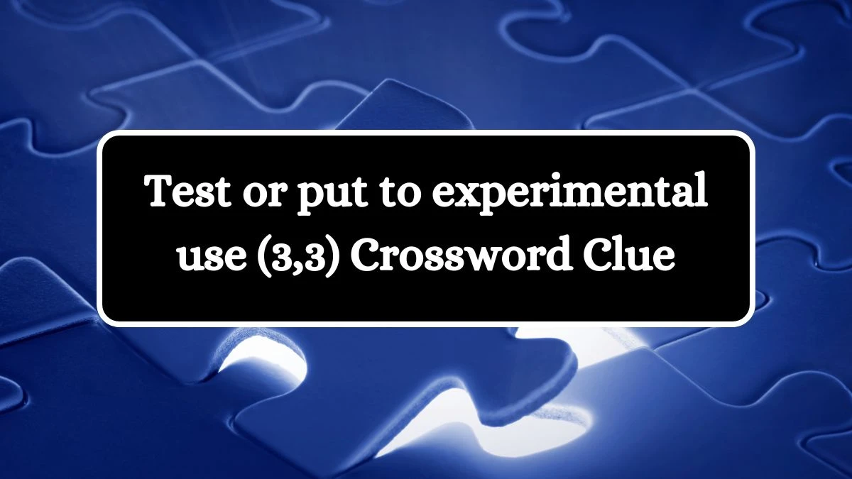 Test or put to experimental use (3,3) Crossword Clue