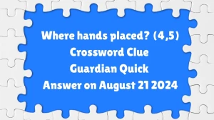 Where hands placed? (4,5) Crossword Clue