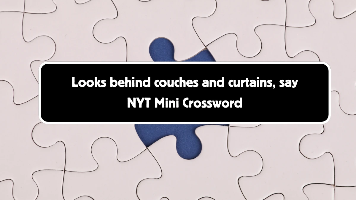 Looks behind couches and curtains, say NYT Crossword Clue