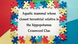 Aquatic mammal whose closest terrestrial relative is the hippopotamus NYT Crossword Clue