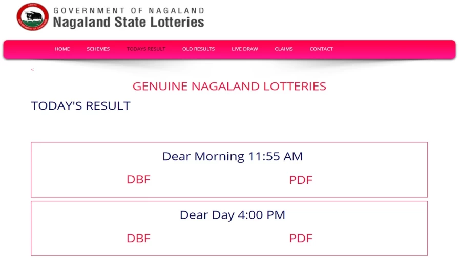 Live Nagaland State Lottery Result Today 11.3.2021, 4 PM Evening