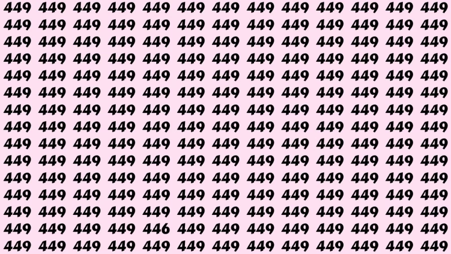 Optical Illusion Eye Test: If you have Eagle Eyes Find the Number 446 among 449 in 18 Secs