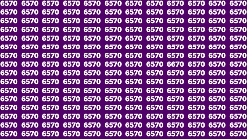 Visual Test: If you have 50/50 Vision Find the Number 6670 among 6570  in 15 Secs