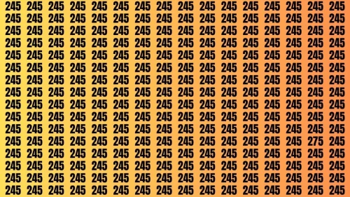 Observation Visual Test: If you have Sharp Eyes Find the Number 275 among 245 in 20 Secs