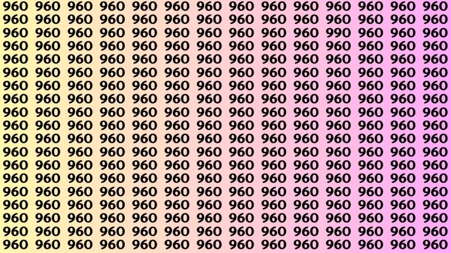 Observation Find it Out: If you have Eagle Eyes Find the number 990 among 960 in 15 Secs