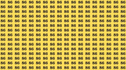 Visual Test: If you have 50/50 Vision Find the Number 89 among 86 in 15 Secs