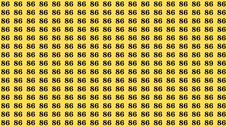 Visual Test: If you have 50/50 Vision Find the Number 89 among 86 in 15 Secs