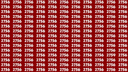 Optical Illusion Brain Challenge: If you have Sharp Eyes Find the Number 2759 among 2756 in 15 Secs