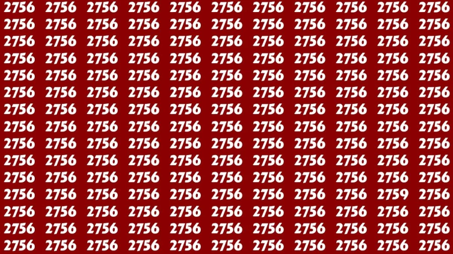 Optical Illusion Brain Challenge: If you have Sharp Eyes Find the Number 2759 among 2756 in 15 Secs