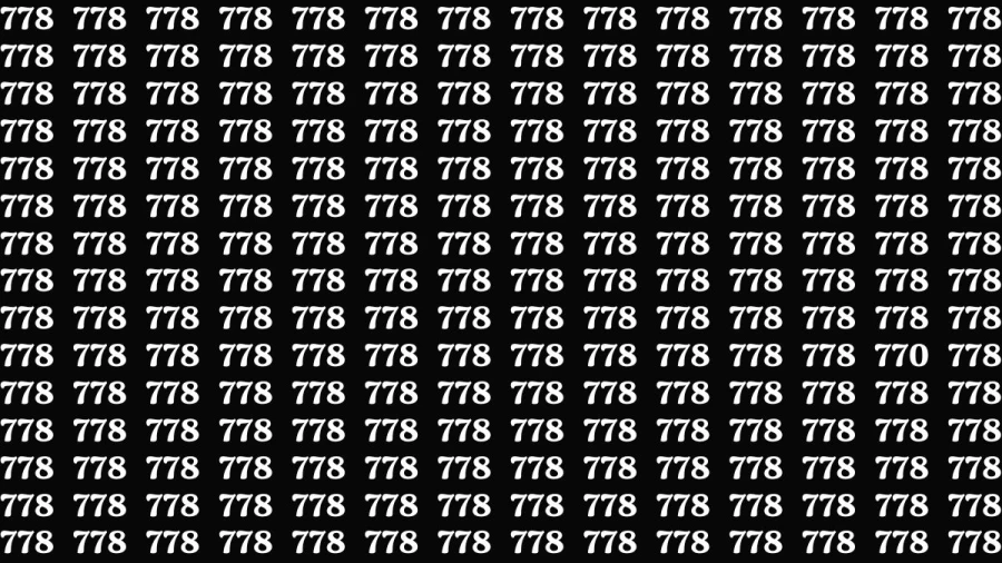 Optical Illusion Eye Test: If you have Eagle Eyes Find the Number 770 among 778 in 18 Secs