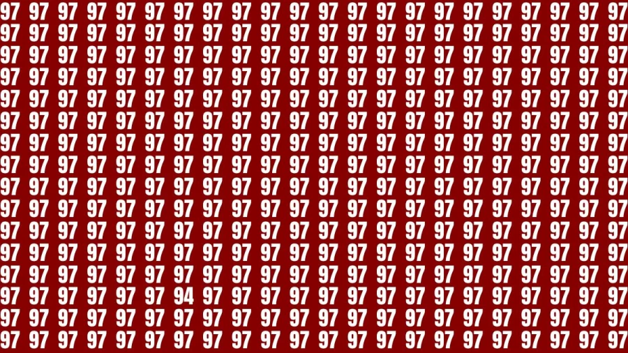Observation Brain Challenge: If you have Eagle Eyes Find the Number 94 among 97 in 12 Secs